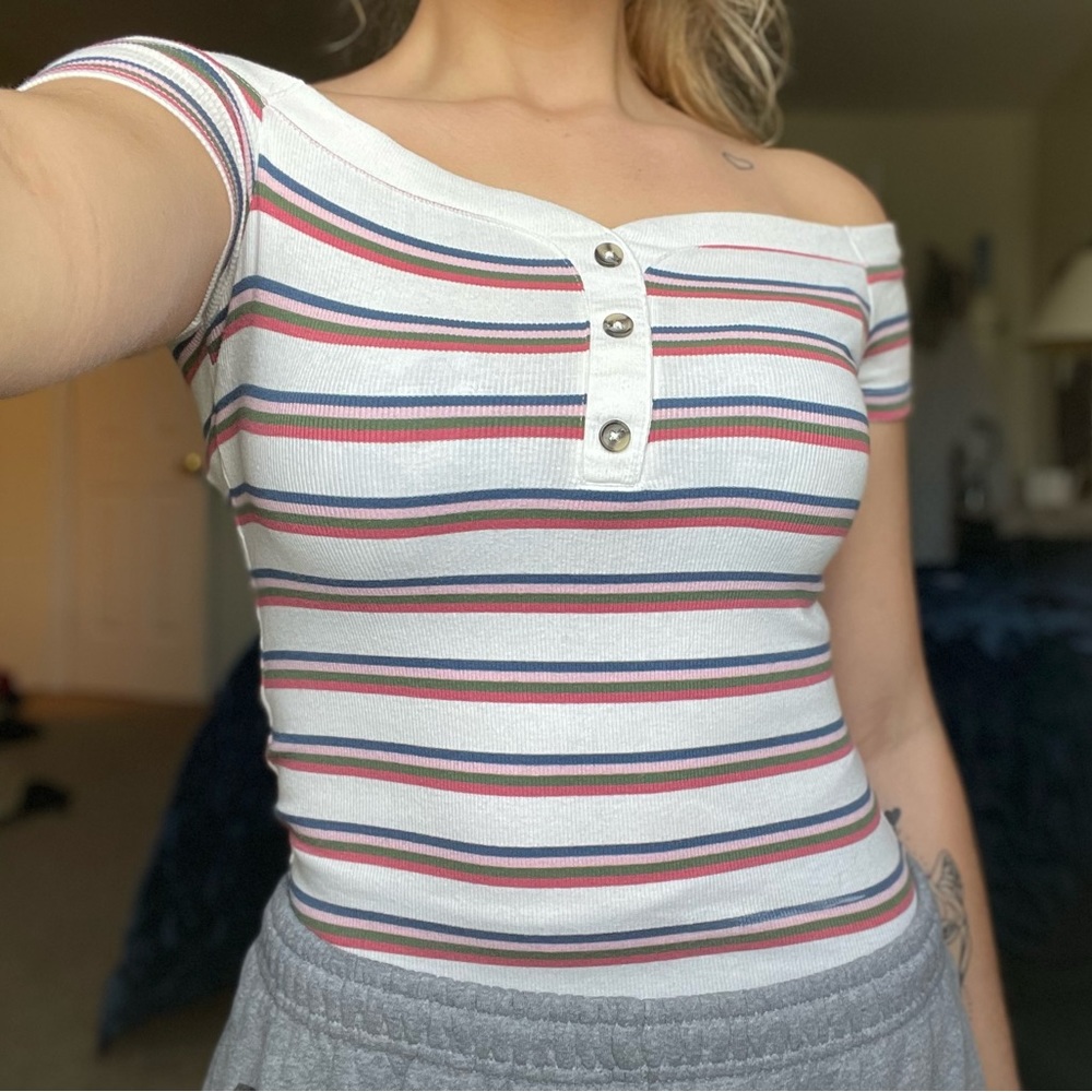 Aero seriously soft off the shoulder shirt